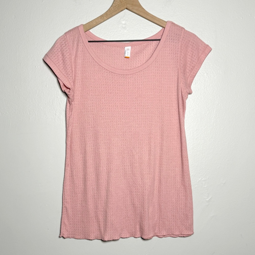 Lucy Womens T-Shirt XL Pink 90s Scoop Neck‎ Y2K Feminine Barbie Basics